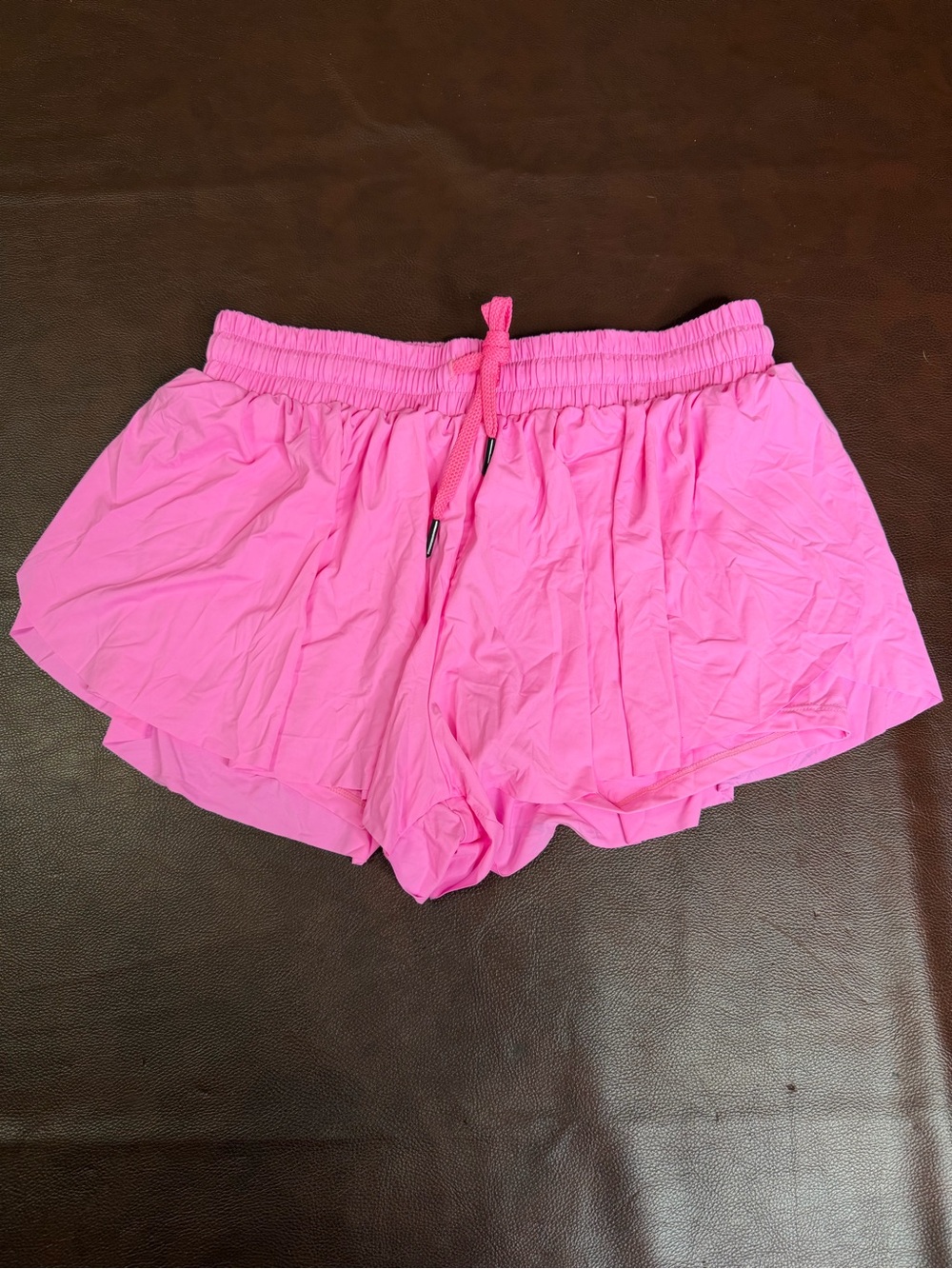 Women’s Pink Athletic Running Shorts with Drawstring Waist